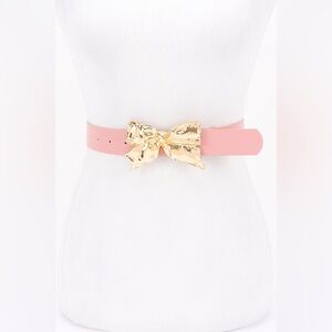 Gold Bow Buckle Statement Belt